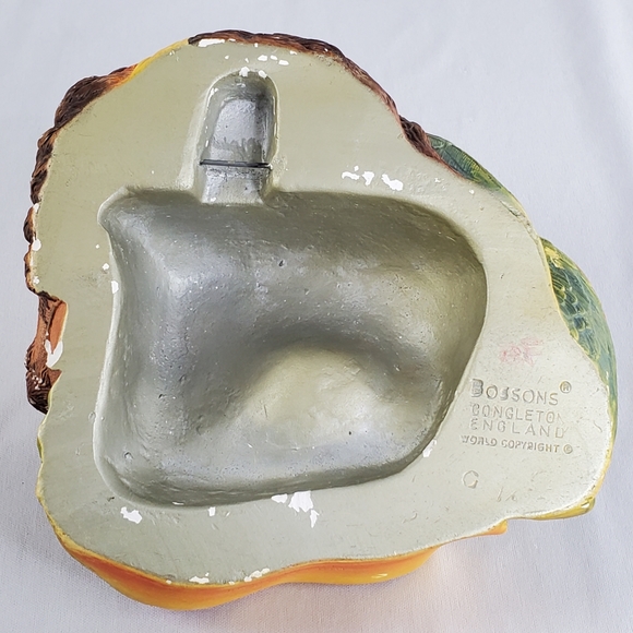 Bossons Chalkware Head Buccaneer Pirate with Parrot Vintage Wall Plaque 1964 - Picture 5 of 9